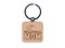 Volleyball Mom Text with Ball Engraved Wood Square Keychain Tag Charm